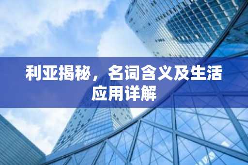 利亚揭秘，名词含义及生活应用详解
