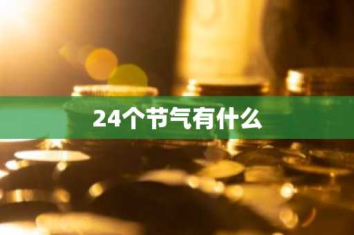 24个节气有什么