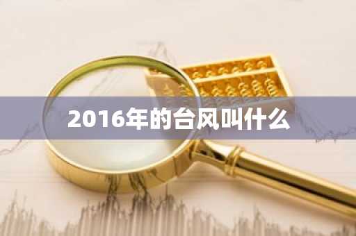 2016年的台风叫什么