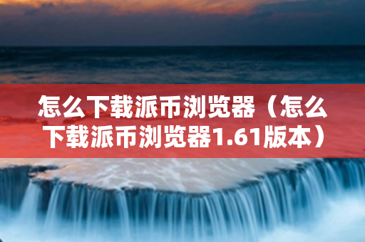 怎么下载派币浏览器（怎么下载派币浏览器1.61版本）
