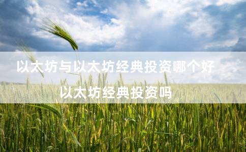 以太坊与以太坊经典投资哪个好（以太坊经典投资吗）