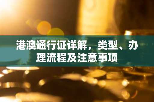 港澳通行证详解，类型、办理流程及注意事项